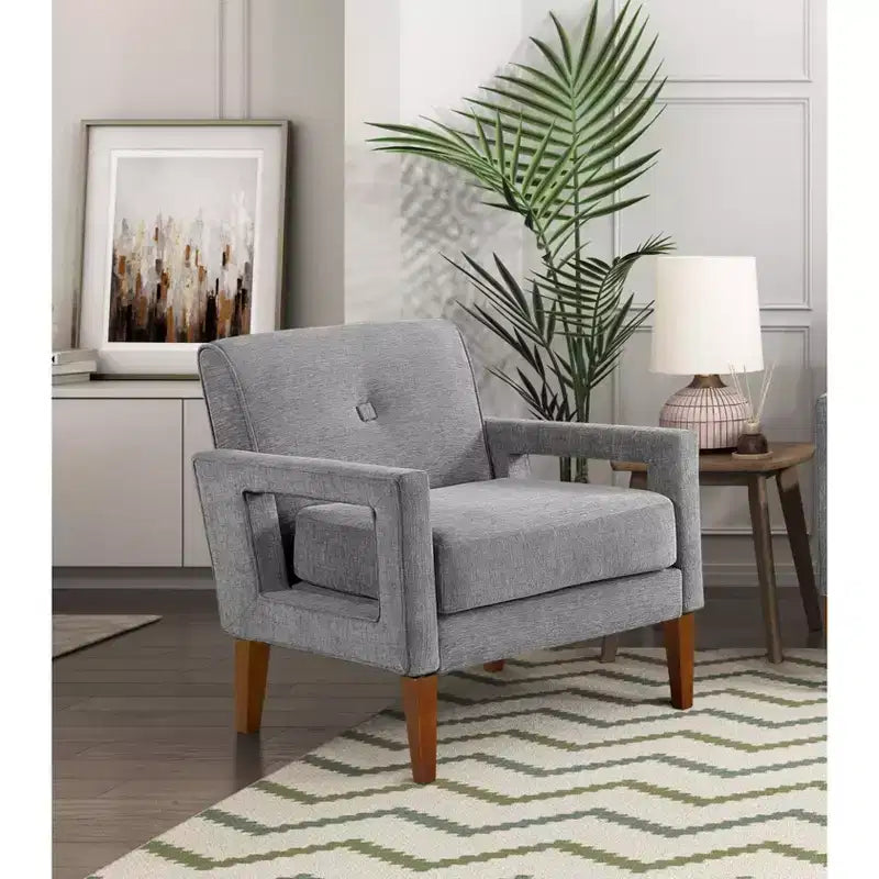 Poltrona moderna GDFStudio Mason in ciniglia con cuscino rimovibile