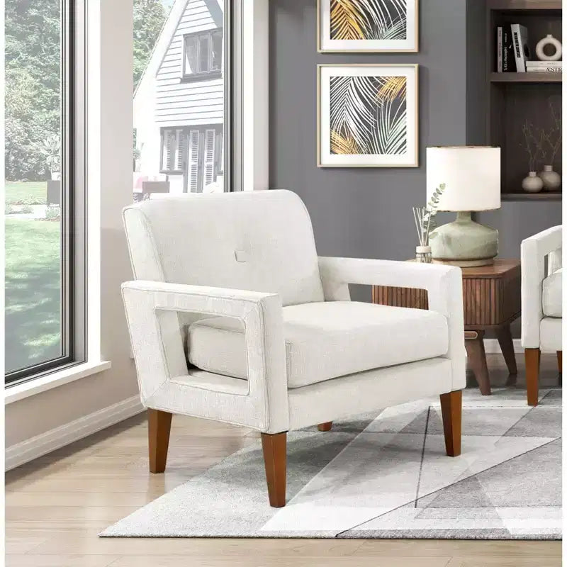 Poltrona moderna GDFStudio Mason in ciniglia con cuscino rimovibile