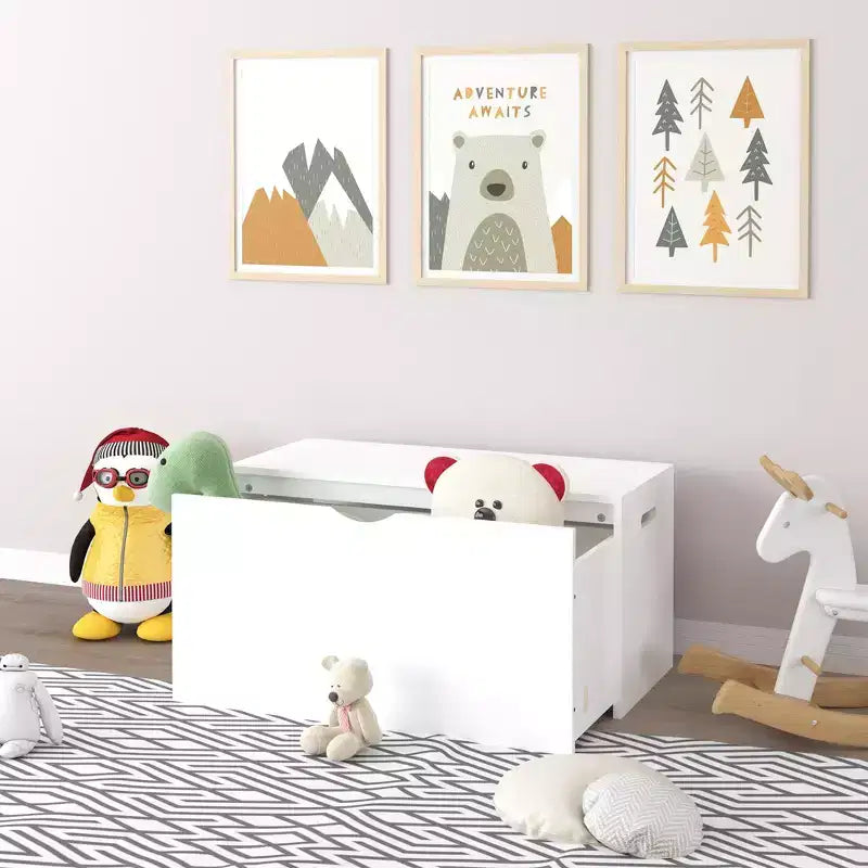 JVNOXK Contenitore Porta Giocattoli per Bambini con Cassetto a Rotelle, Cassa Portagiochi in Legno con Ruote, Grande Cesto Estraibile per Asilo Nido Sala Giochi Camera da Letto