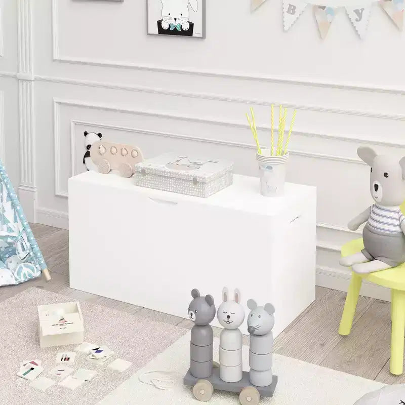 JVNOXK Contenitore Porta Giocattoli per Bambini con Cassetto a Rotelle, Cassa Portagiochi in Legno con Ruote, Grande Cesto Estraibile per Asilo Nido Sala Giochi Camera da Letto