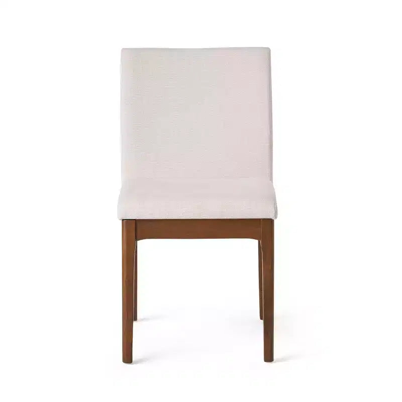 Set da pranzo moderno in legno per 4 persone, 5 pezzi, tavolo rettangolare con 4 sedie imbottite per sala da pranzo e cucina, beige chiaro, noce