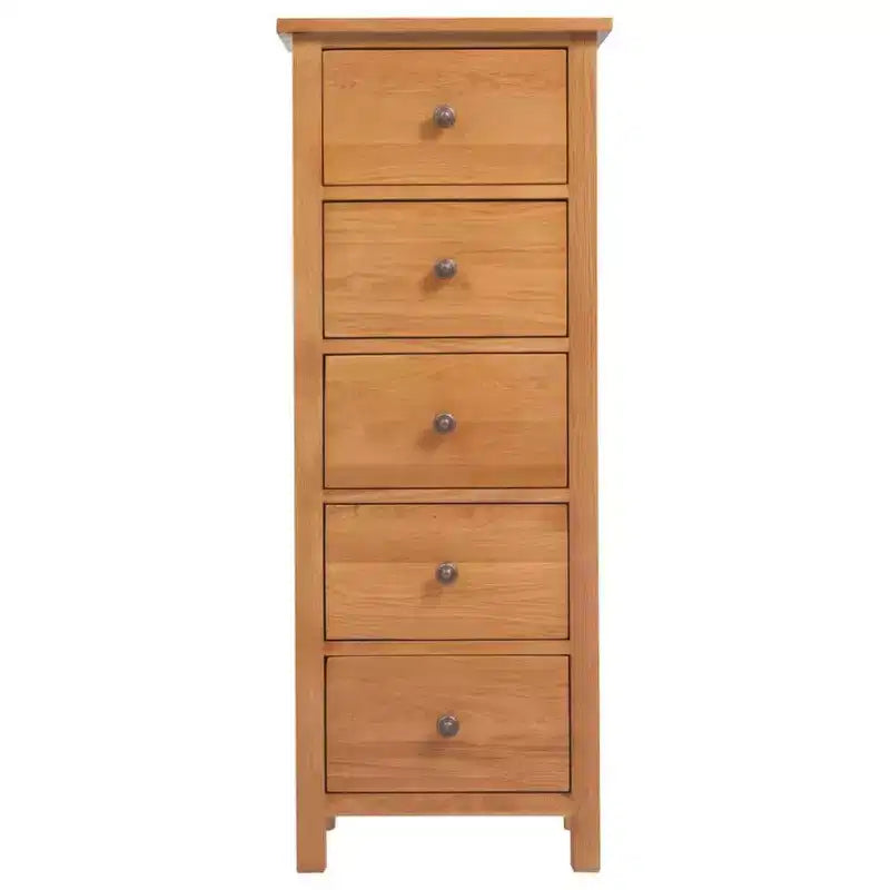 vidaXL Cassettiera alta Quercia Rovere massello, MDF Alta