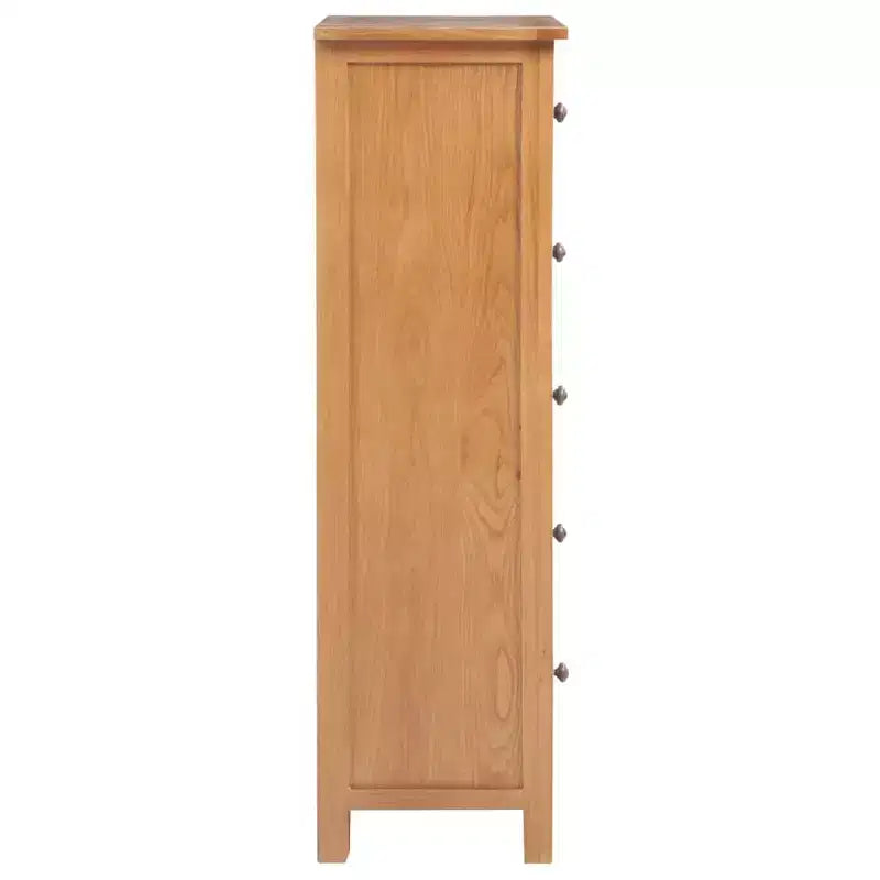 vidaXL Cassettiera alta Quercia Rovere massello, MDF Alta