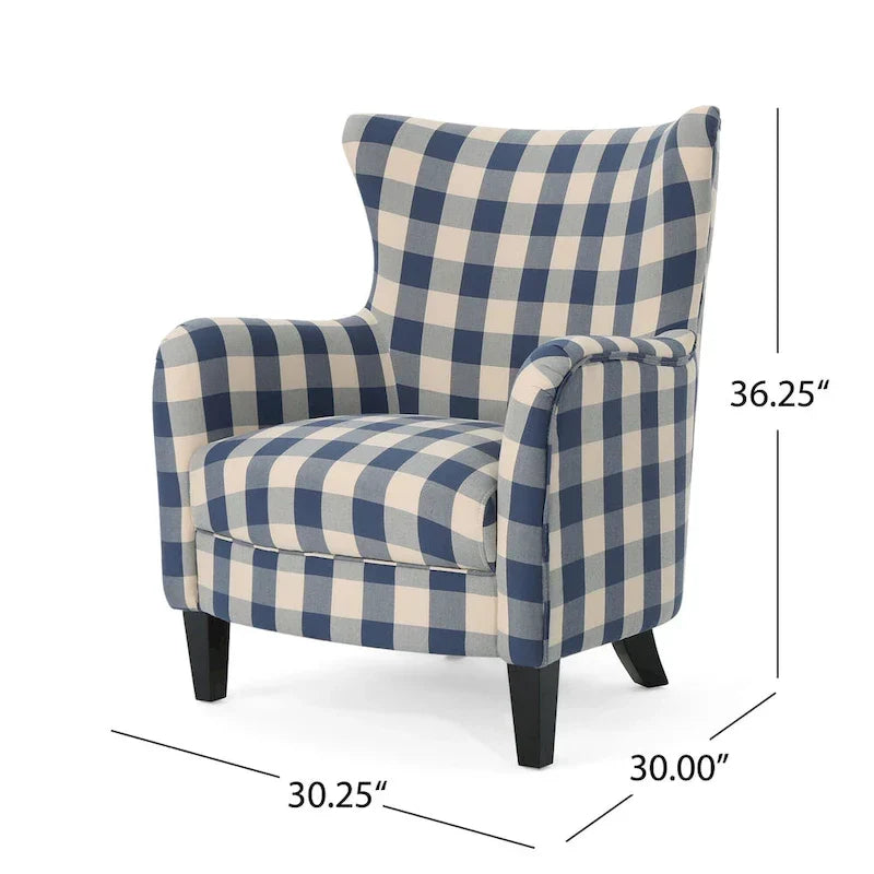 Modern Retro 30.25 High Back Upholstered Arm Chair with Wood Legs for Living Room