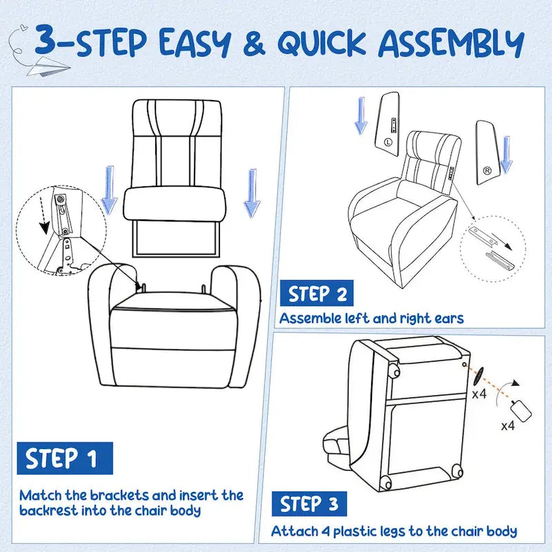 Gymax Kids Recliner Chair Ergonomic Leather Sofa Armchair w/Footrest