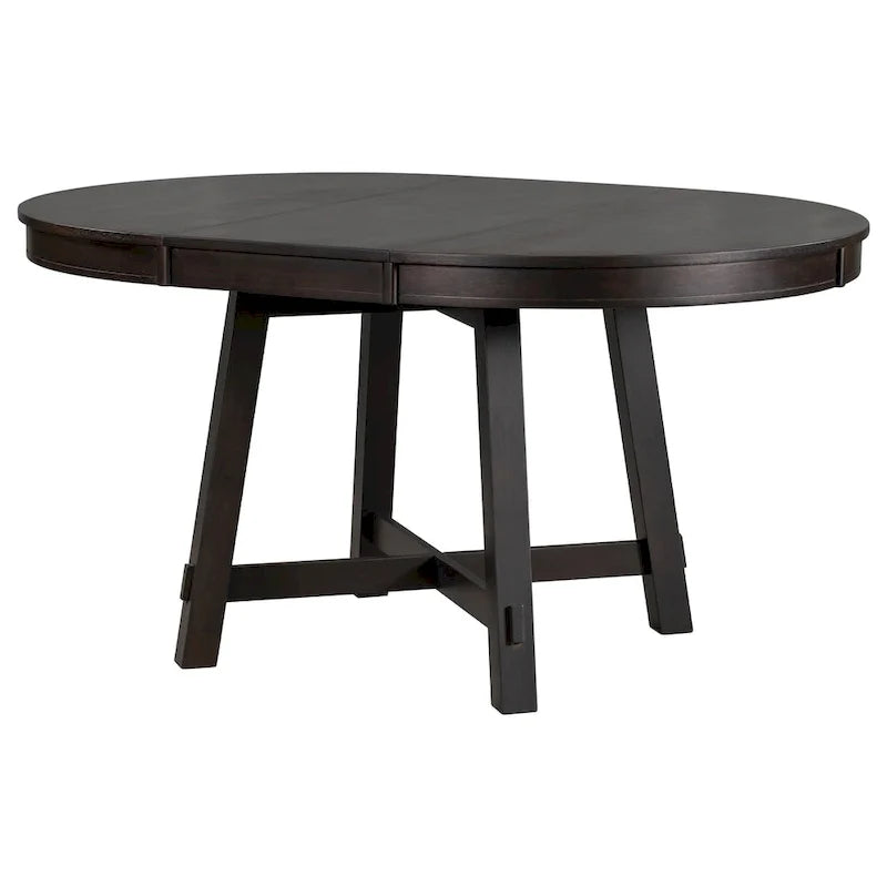 Farmhouse Round Extendable Dining Table with 16 Leaf Wood Kitchen Table