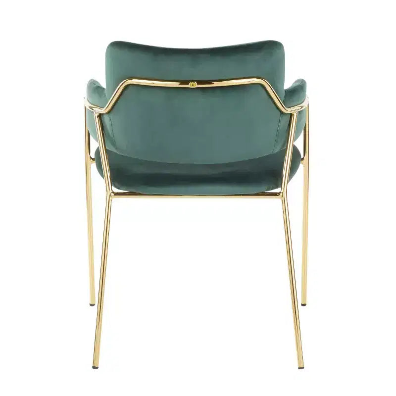 Set di 2 sedie contemporanee Napoli oro/velluto verde smeraldo - LumiSource: Cromate, gambe in metallo, protezioni per il pavimento