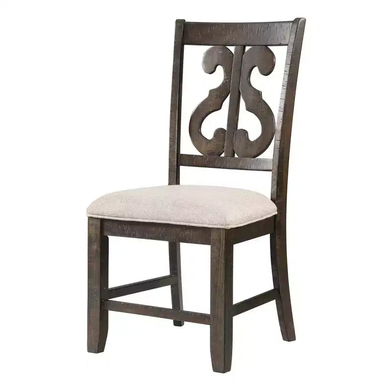 Sedia Stanford Wooden Swirl Back Marrone - Picket House Furnishings: Mid-Century Modern, Seduta Imbottita