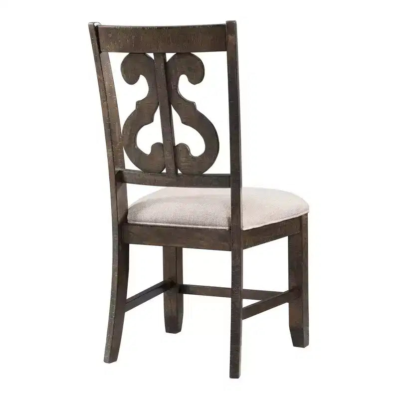 Sedia Stanford Wooden Swirl Back Marrone - Picket House Furnishings: Mid-Century Modern, Seduta Imbottita