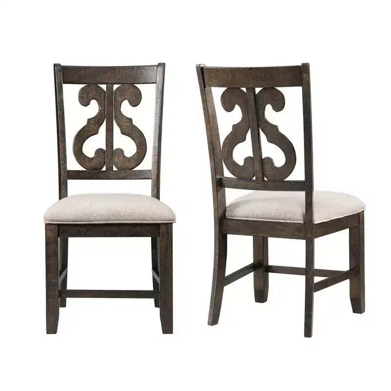 Sedia Stanford Wooden Swirl Back Marrone - Picket House Furnishings: Mid-Century Modern, Seduta Imbottita