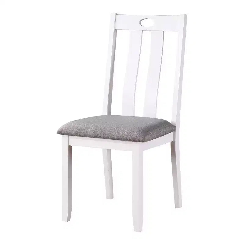 HOMES: Inside + Out Set tavolo da pranzo 5 pezzi Seawhisper stile transizionale Bianco/Grigio: Legno massello, sedie imbottite, stile cottage