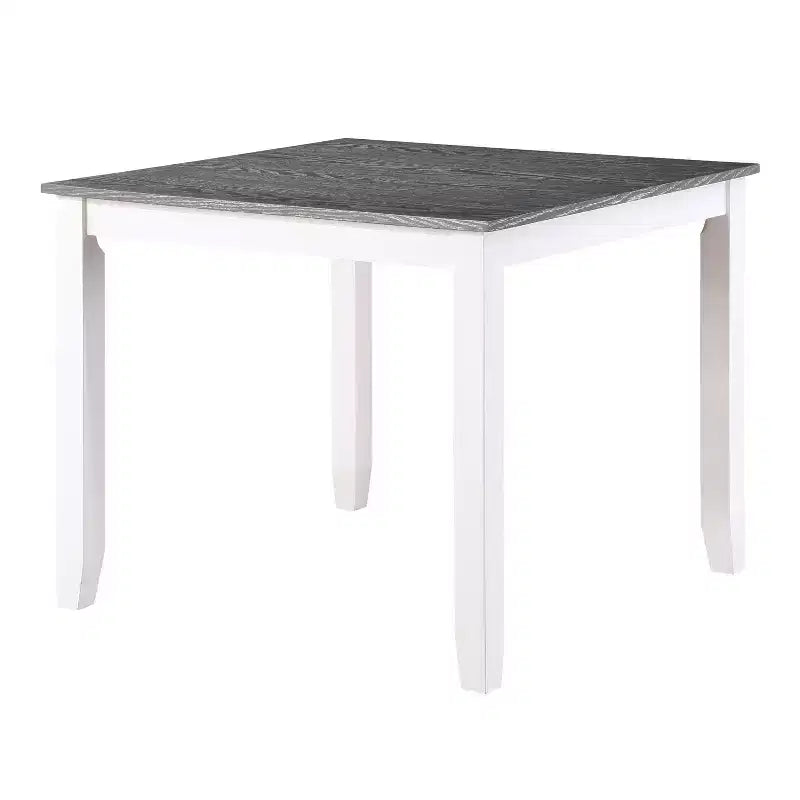 HOMES: Inside + Out Set tavolo da pranzo 5 pezzi Seawhisper stile transizionale Bianco/Grigio: Legno massello, sedie imbottite, stile cottage