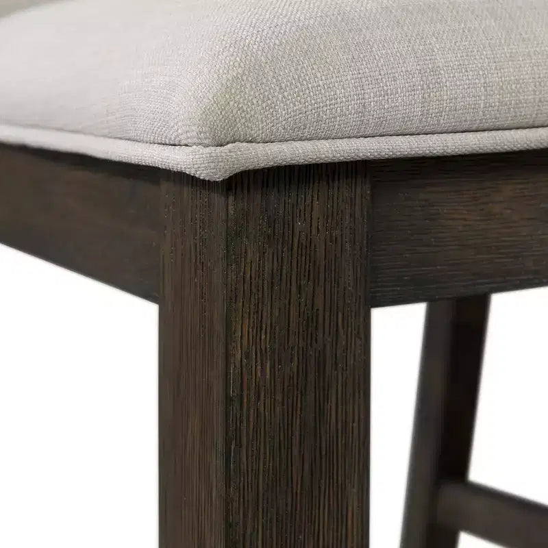 Tavolo da Pranzo Allungabile Jasper 7 pezzi e Sei Sedie Laterali Imbottite Noce Tostato - Picket House Furnishings