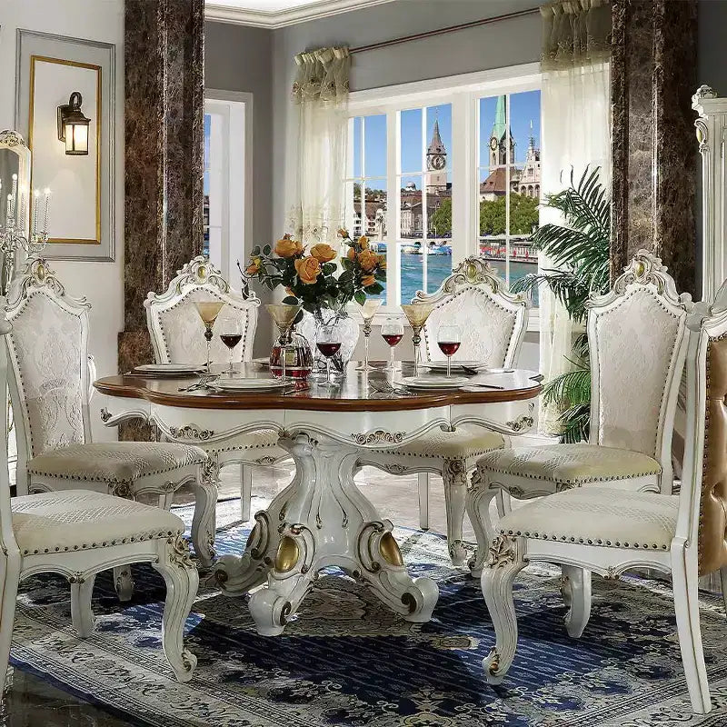 Tavolo da pranzo Picardy 62" con finitura perla antica/rovere ciliegio - Acme Furniture