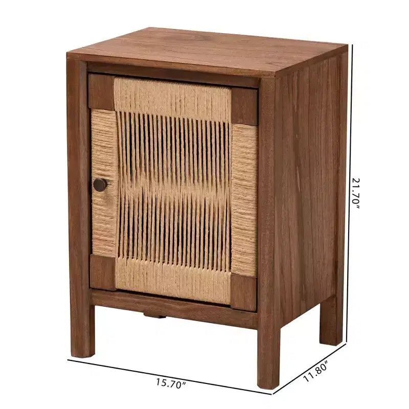 bali & pari Table de chevet Holitz en bois de bayur, Noyer brun/Marron clair : 21,7 po de hauteur, Aucun assemblage requis