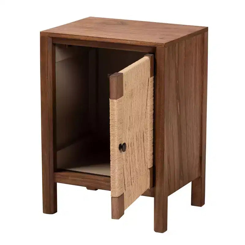 bali & pari Table de chevet Holitz en bois de bayur, Noyer brun/Marron clair : 21,7 po de hauteur, Aucun assemblage requis