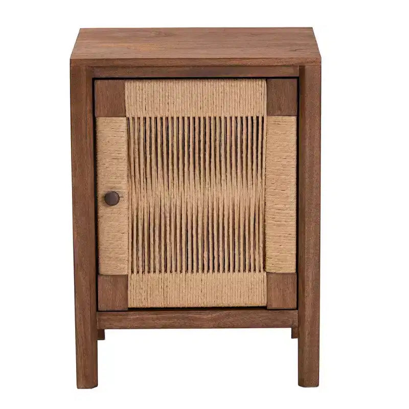 bali & pari Table de chevet Holitz en bois de bayur, Noyer brun/Marron clair : 21,7 po de hauteur, Aucun assemblage requis