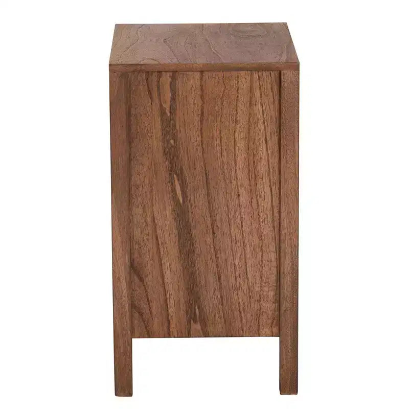 bali & pari Table de chevet Holitz en bois de bayur, Noyer brun/Marron clair : 21,7 po de hauteur, Aucun assemblage requis