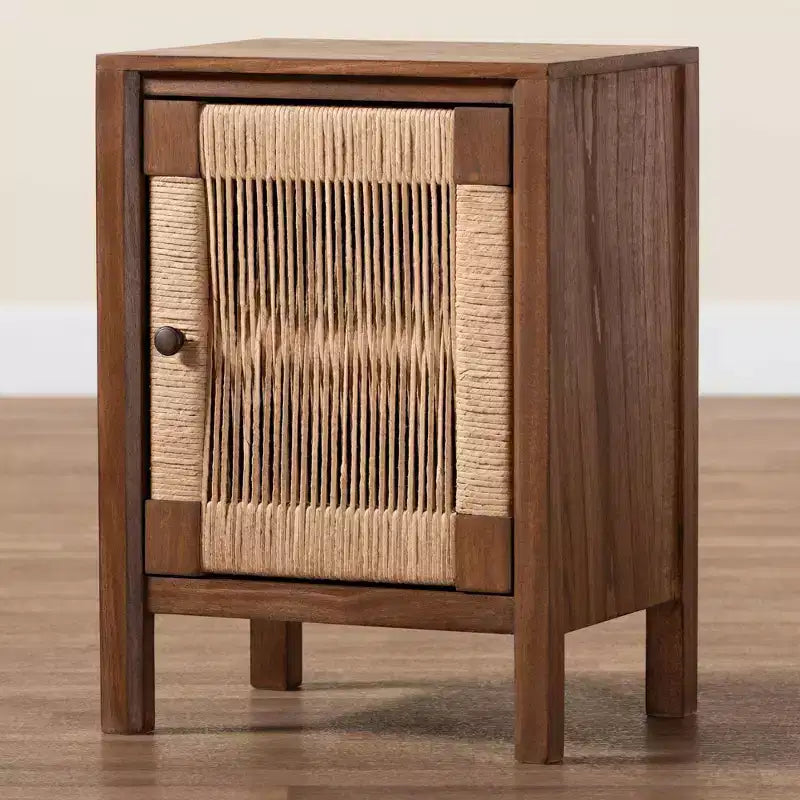 bali & pari Table de chevet Holitz en bois de bayur, Noyer brun/Marron clair : 21,7 po de hauteur, Aucun assemblage requis