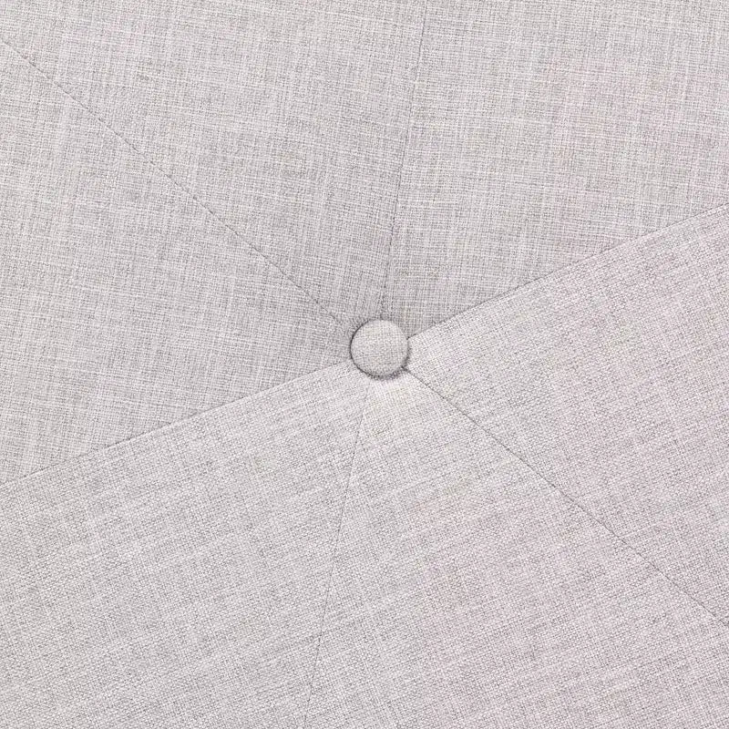 Poggiapiedi ottomano in tessuto e legno Theo grigio-beige/marrone noce - Baxton Studio