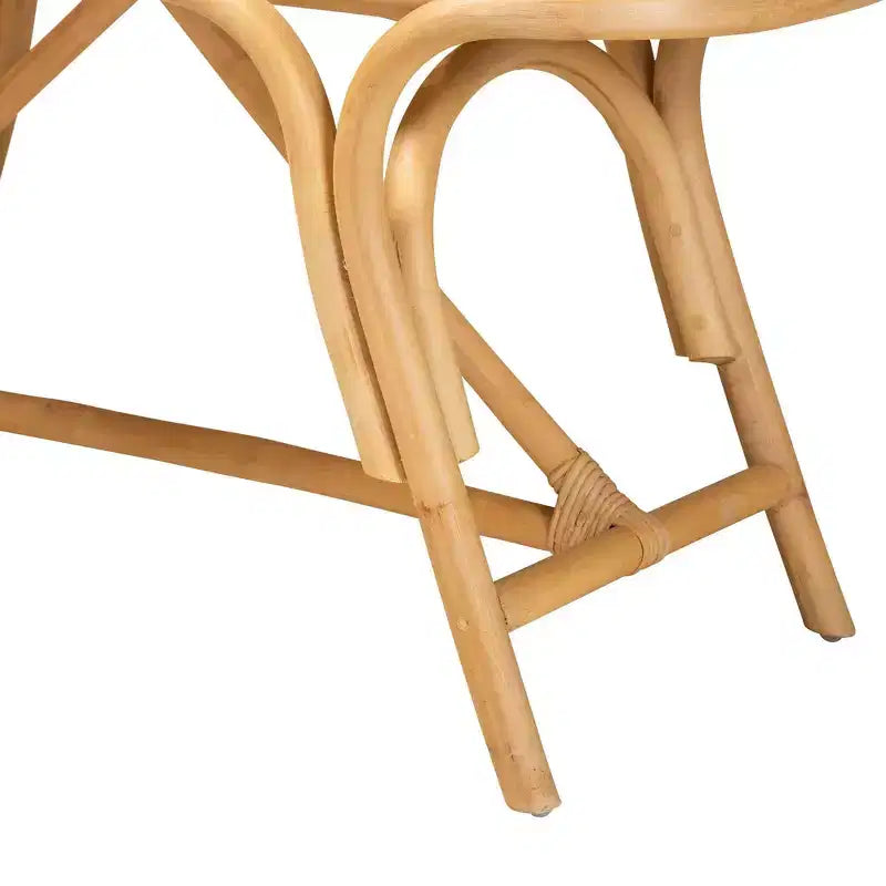 Baxton Studio Septa Panca Accentata in Rattan Marrone Naturale: Mobili da Interno, Nessun Montaggio, Pulire a Macchia