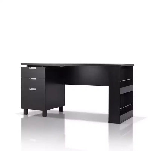 Abella Office Desk Espresso - HOMES: Inside + Out: Modern Home Furniture with Storage & Silver Accents