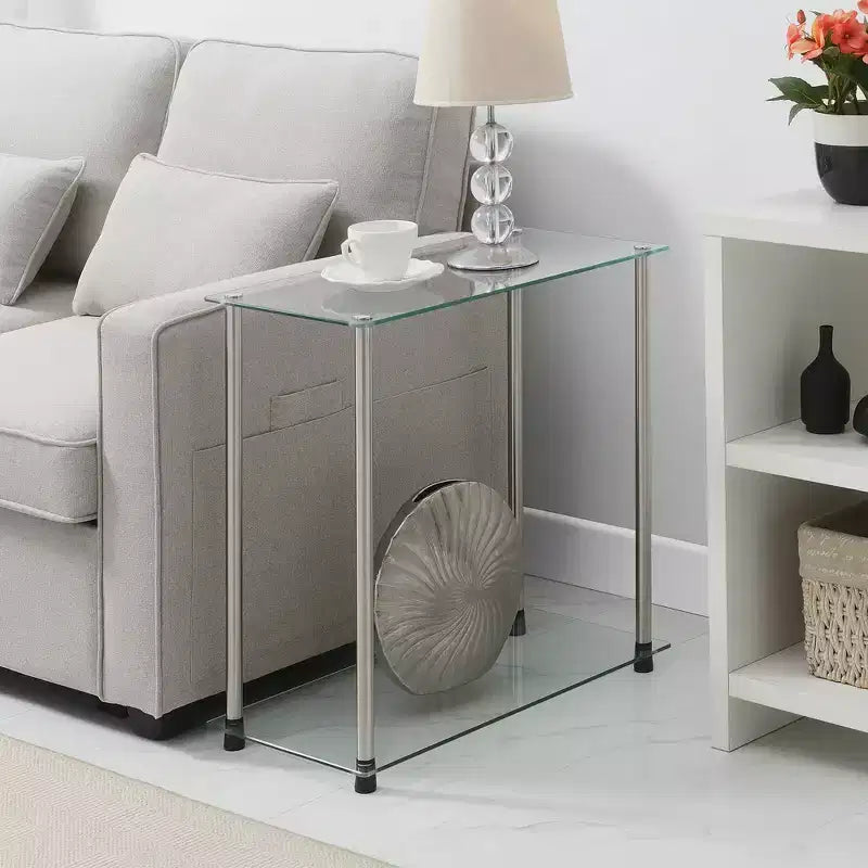 Breighton Home Designs2Go Tavolino da Divano a 2 Ripiani in Vetro/Cromo