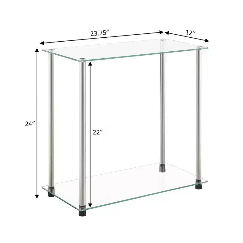 Breighton Home Designs2Go Tavolino da Divano a 2 Ripiani in Vetro/Cromo