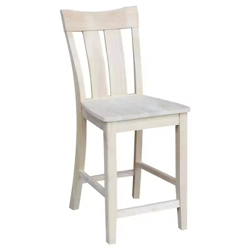 Sgabello da bancone Ava 24" (altezza bancone) non verniciato - International Concepts: Legno massello, Seduta quadrata