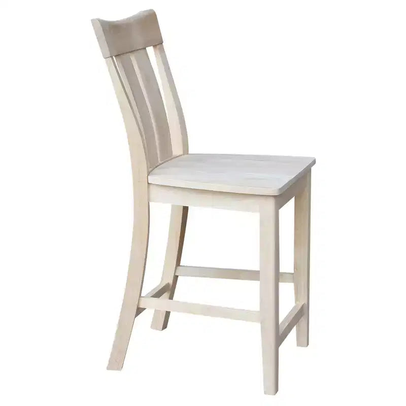 Sgabello da bancone Ava 24" (altezza bancone) non verniciato - International Concepts: Legno massello, Seduta quadrata