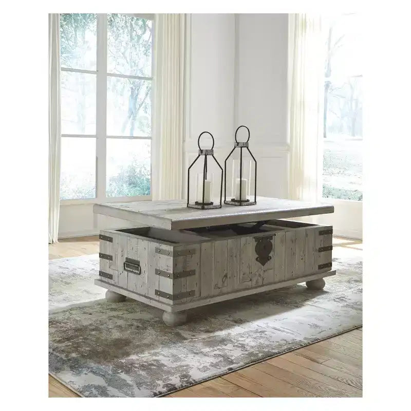 Tavolino da caffè Carynhurst con piano sollevabile bianco - Signature Design by Ashley
