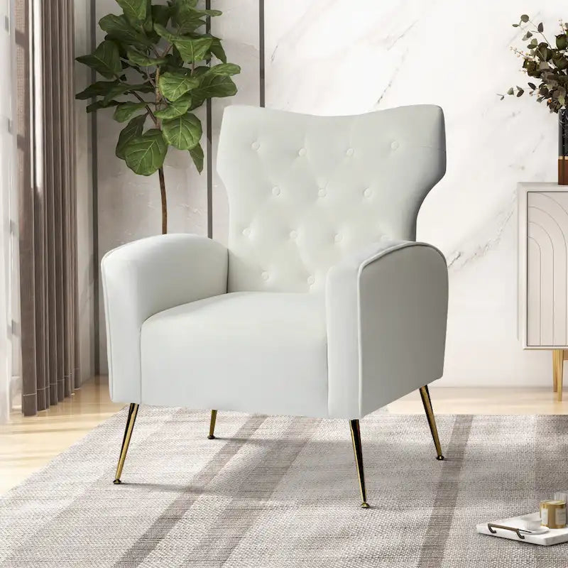 Abadiana Accent Tufted Chair with Metal Base