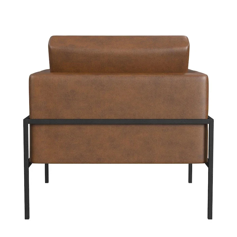 Fauteuil club moderne HomePop rembourré avec cadre en métal