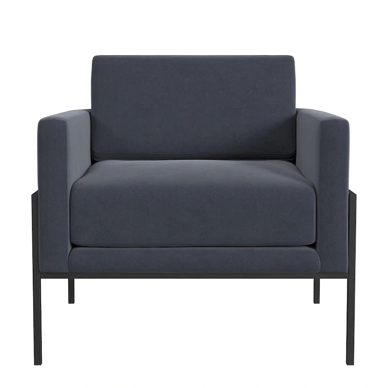 Fauteuil club moderne HomePop rembourré avec cadre en métal