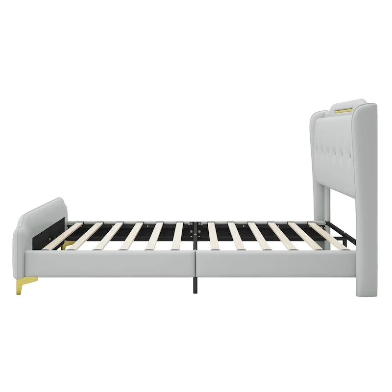 Modern Upholstered PU Leather Bed