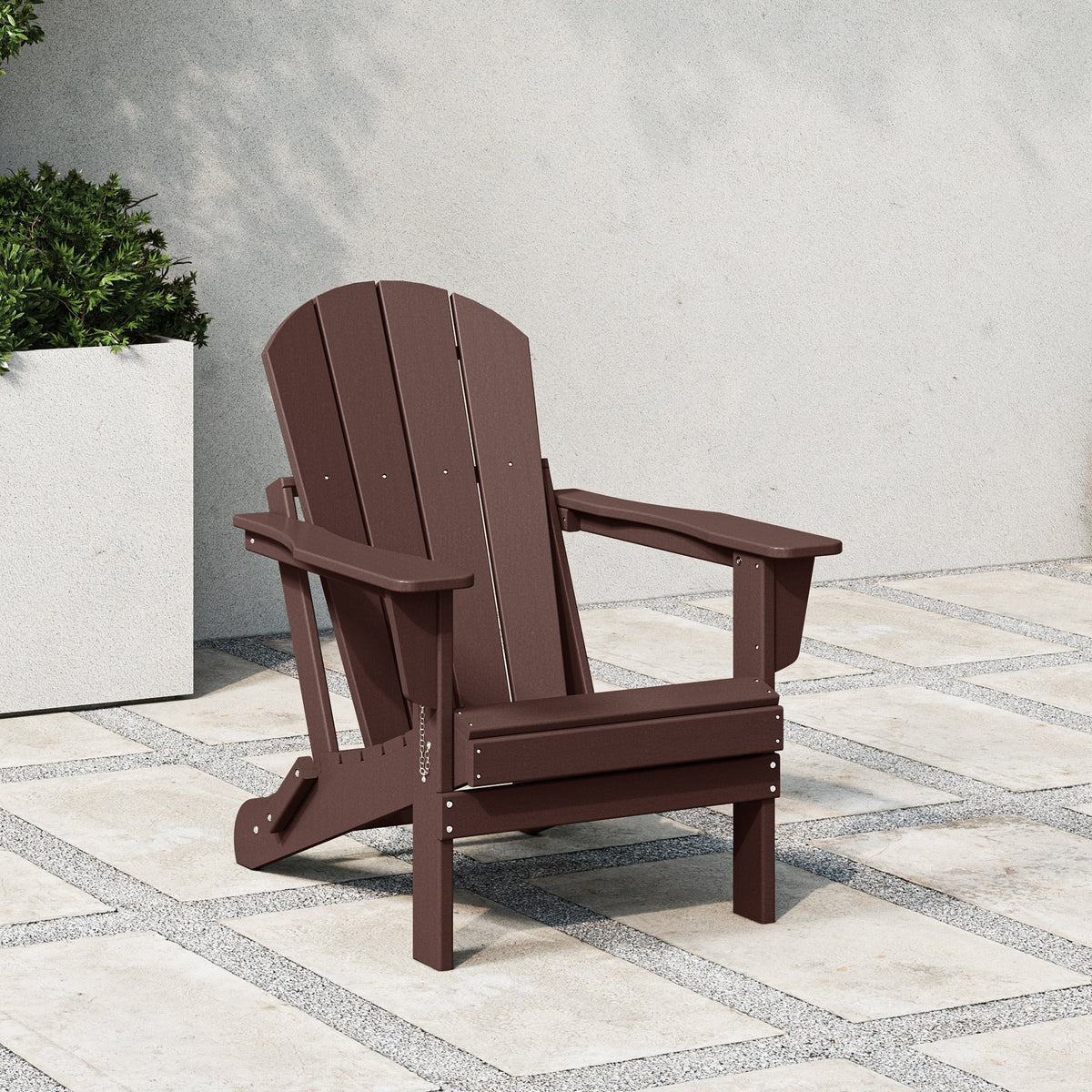 Polytrends Laguna Fade Resistant All Weather Outdoor Patio Folding Adirondack Chair