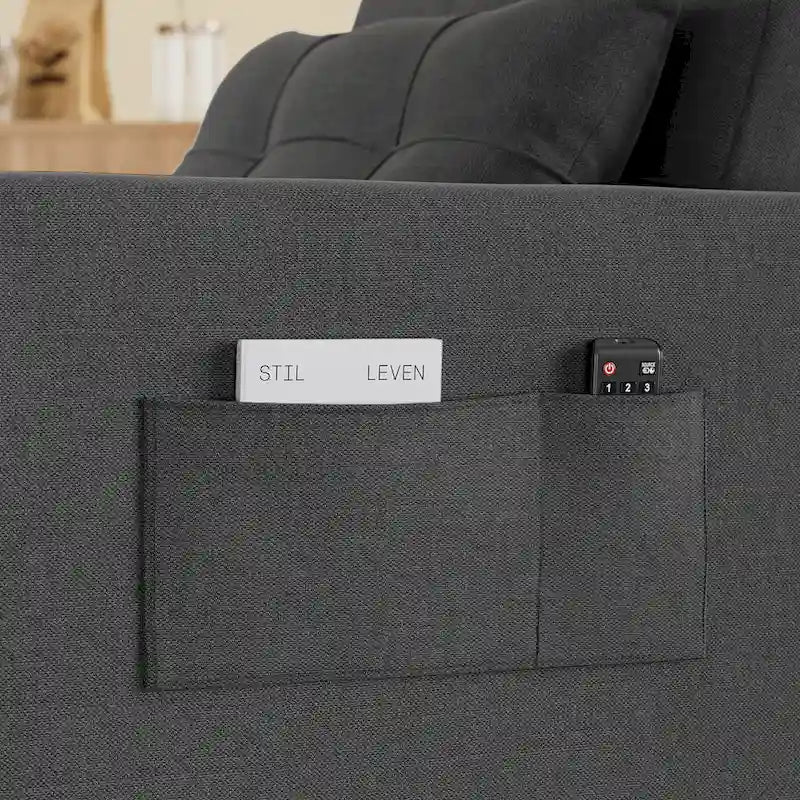3-in-1 Pull-Out Sofa Bed Sleeper Chair , Convertible Adjustable Foldable Upholstered Lounge Couch