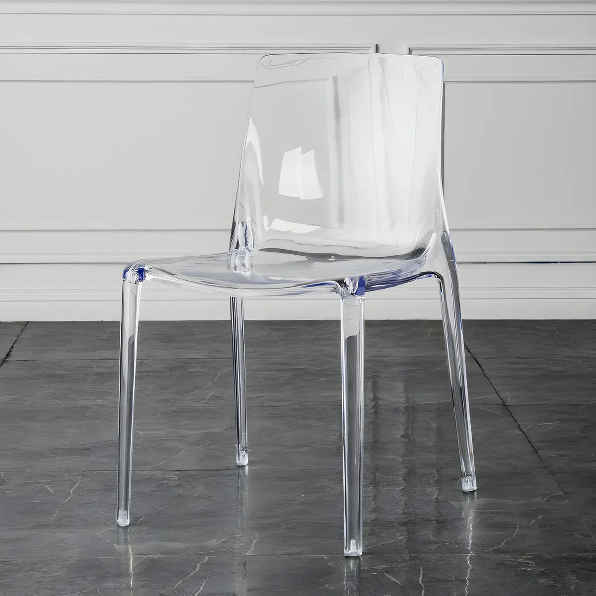 Amber Acrylic Armless Low Back Dining Chair