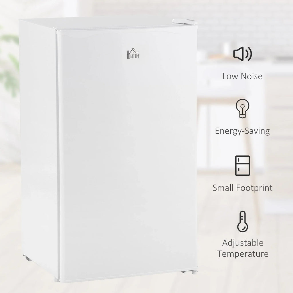 3.2 Cu.Ft Mini Fridge with Freezer, Single Door Compact Refrigerator with Adjustable Thermostat for Bedroom