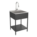 24-in W x 22-in D x 35-in H Stainless Steel Laundry Sink and Wash Stand