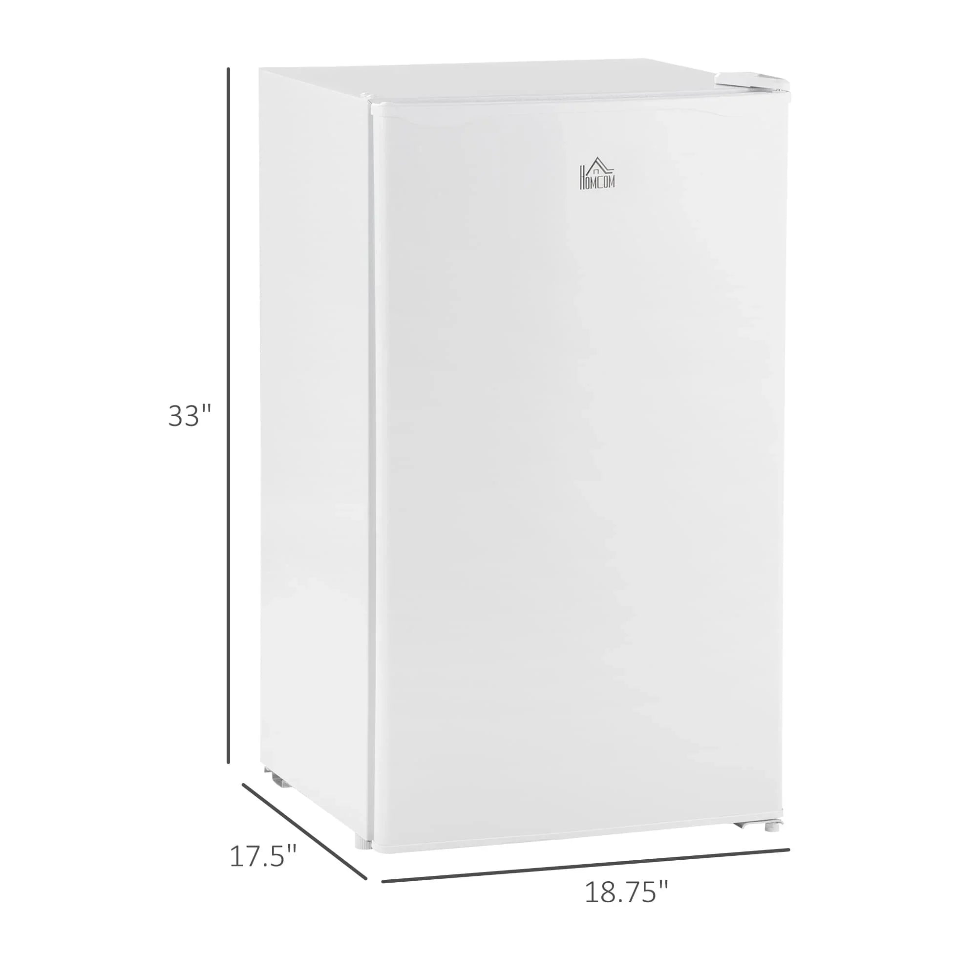 3.2 Cu.Ft Mini Fridge with Freezer, Single Door Compact Refrigerator with Adjustable Thermostat for Bedroom