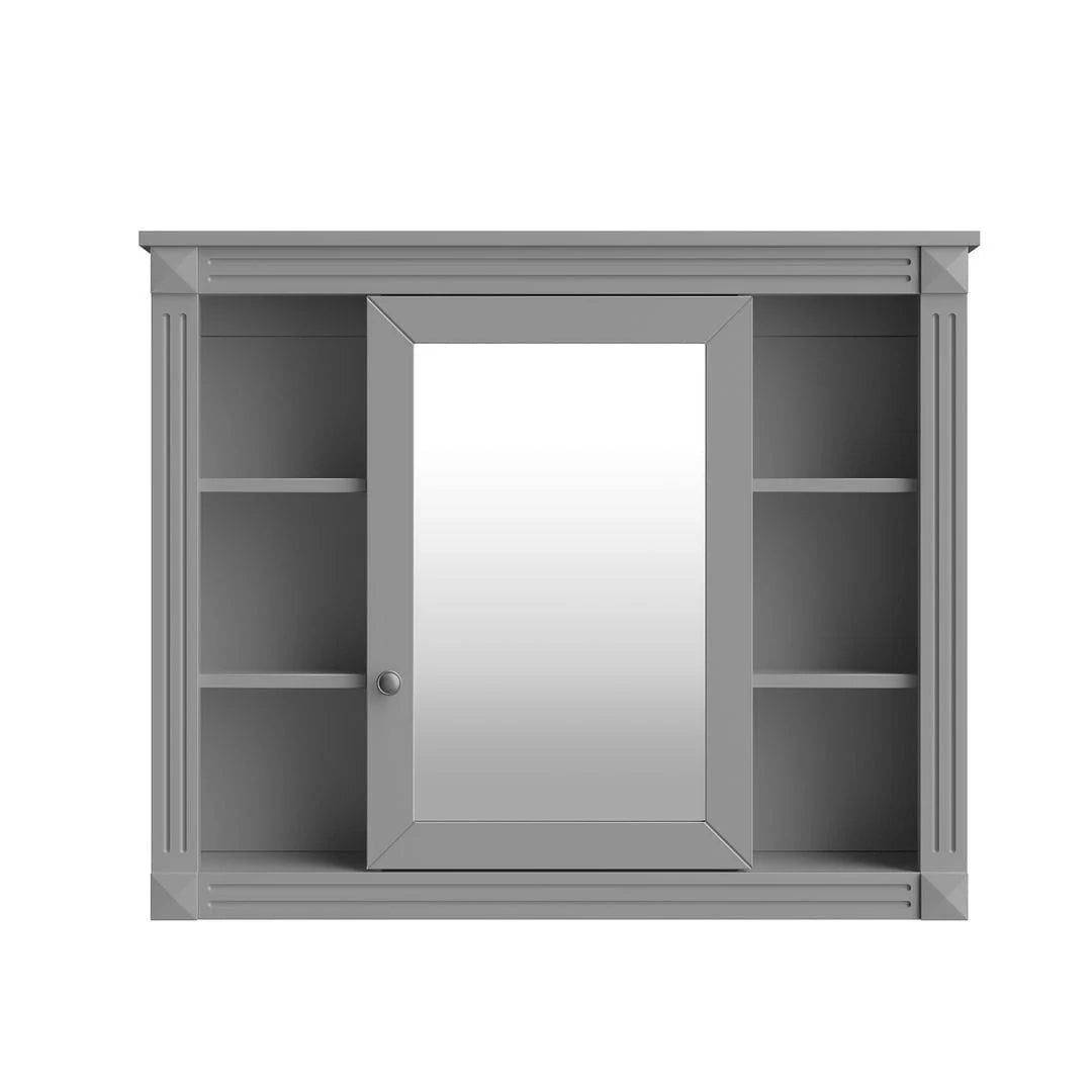 36'' Modern Bathroom Vanity with Top Sink and Mirror Cabinet,2 Doors and 2 Drawers