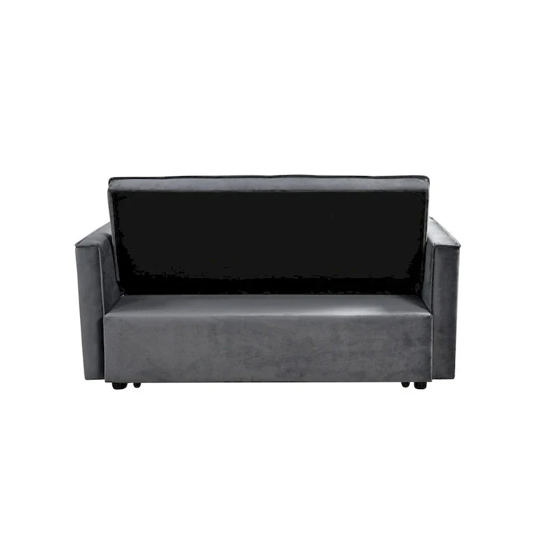 Modern Velvet Futon Loveseat with Reclining Backrest & Pockets, Seats 2 ââ‚?Dark Gray / Light Gray / Blue / Black