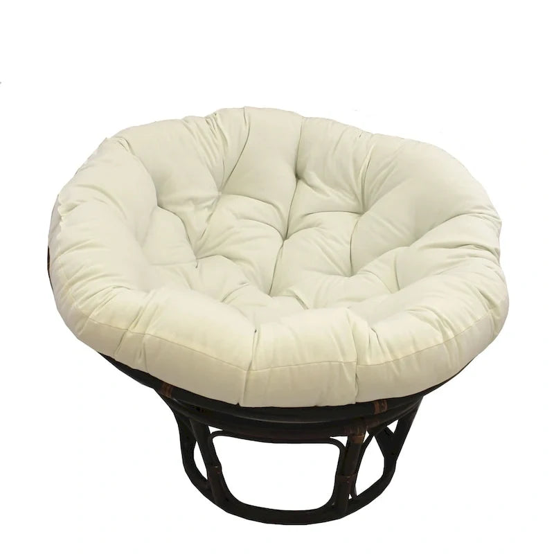 42-inch Rattan Papasan Chair with Twill Cushion
