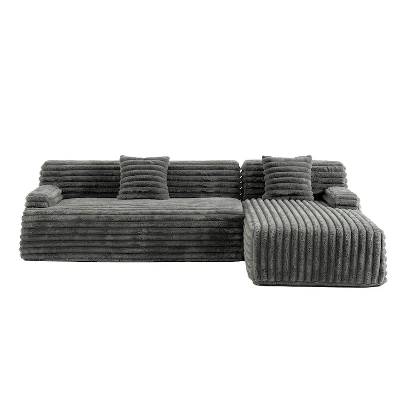 Canapé d'angle modulable Cloud, Canapé moderne rembourré avec 2 coussins, Canapé modulable à composer, Canapé d'angle modulable en L