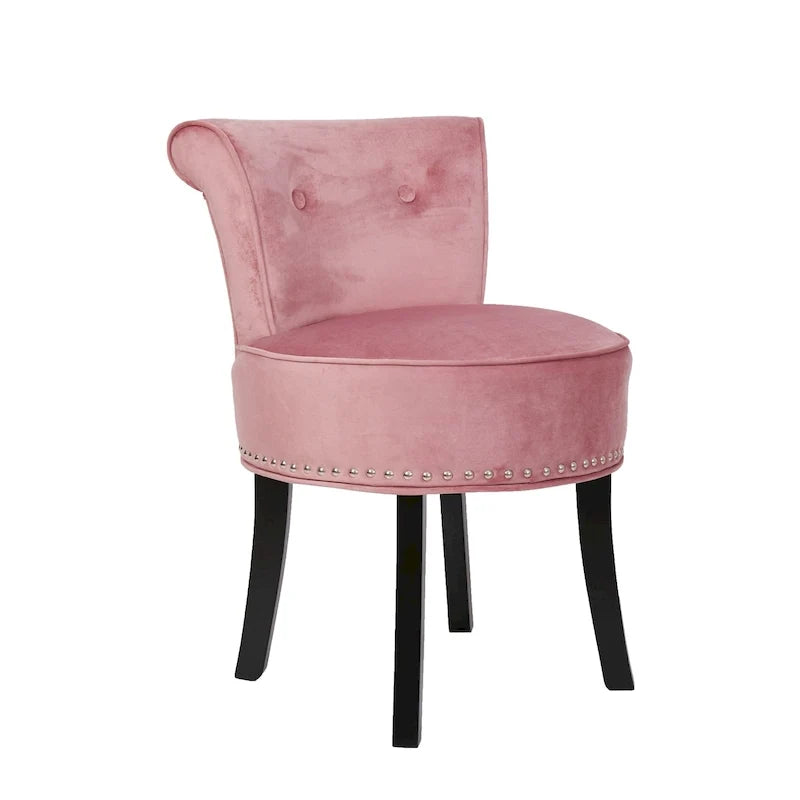 27.5 Tall Solid Wood Vanity Stool Chair - 27.5 H X 19 W X 11.8 D