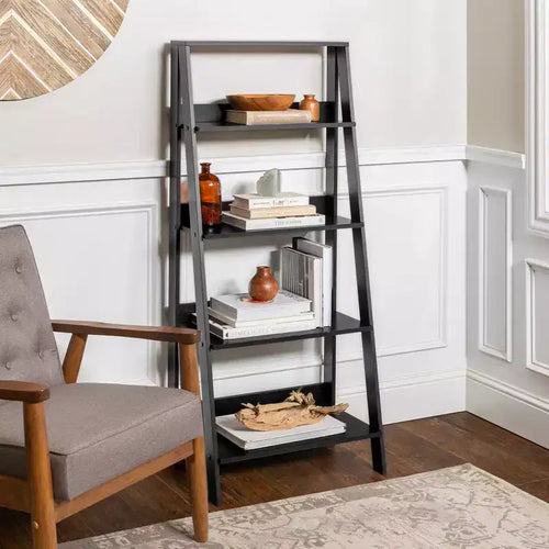 Libreria a scaletta con 4 ripiani Thatcher Transitional Wood 55 - Saracina Home