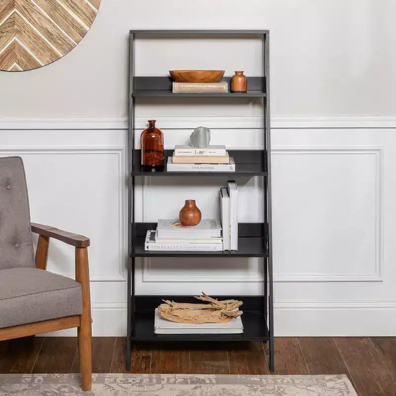 Libreria a scaletta con 4 ripiani Thatcher Transitional Wood 55 - Saracina Home