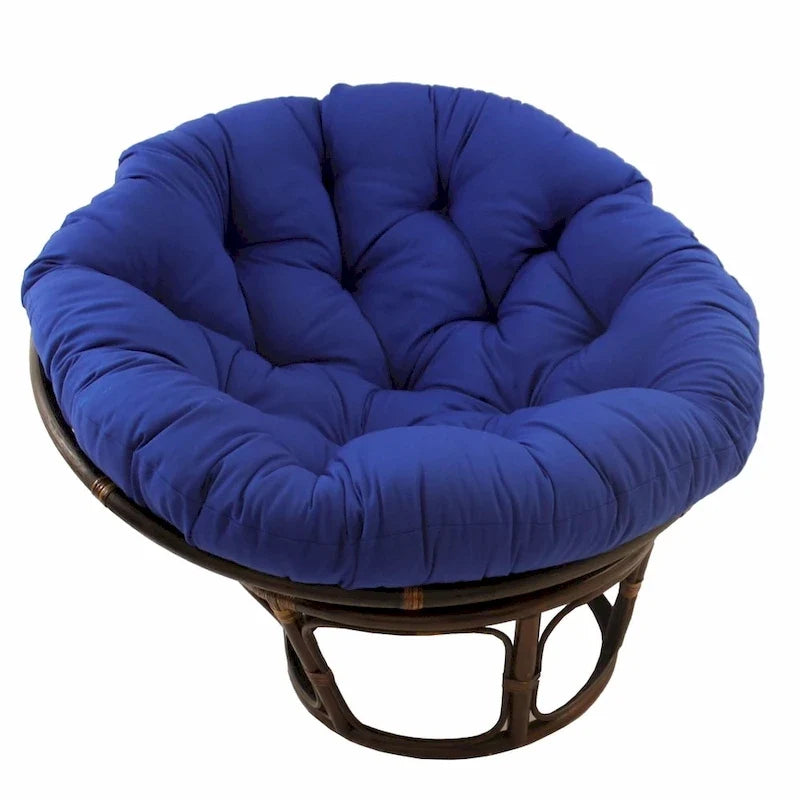 42-inch Rattan Papasan Chair with Twill Cushion