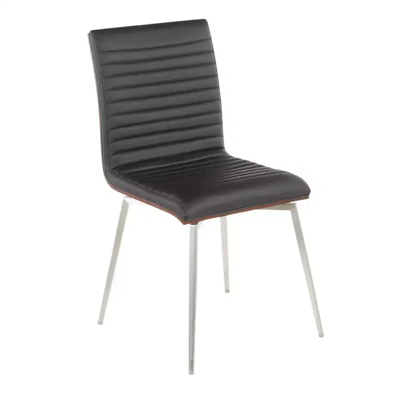 Set di 2 sedie da pranzo moderne Mason girevoli con schienale in legno di noce - Lumisource